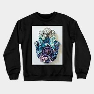 Printed Paper quilling Art. Handmade hamsa. Jewish art Crewneck Sweatshirt